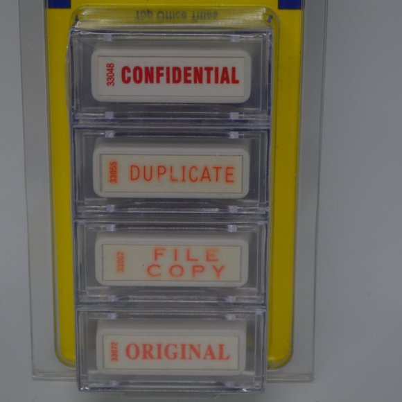 Skilcraft File Master Office Stamp Kit Pre Inked Confidential Duplicate Original - Picture 3 of 8